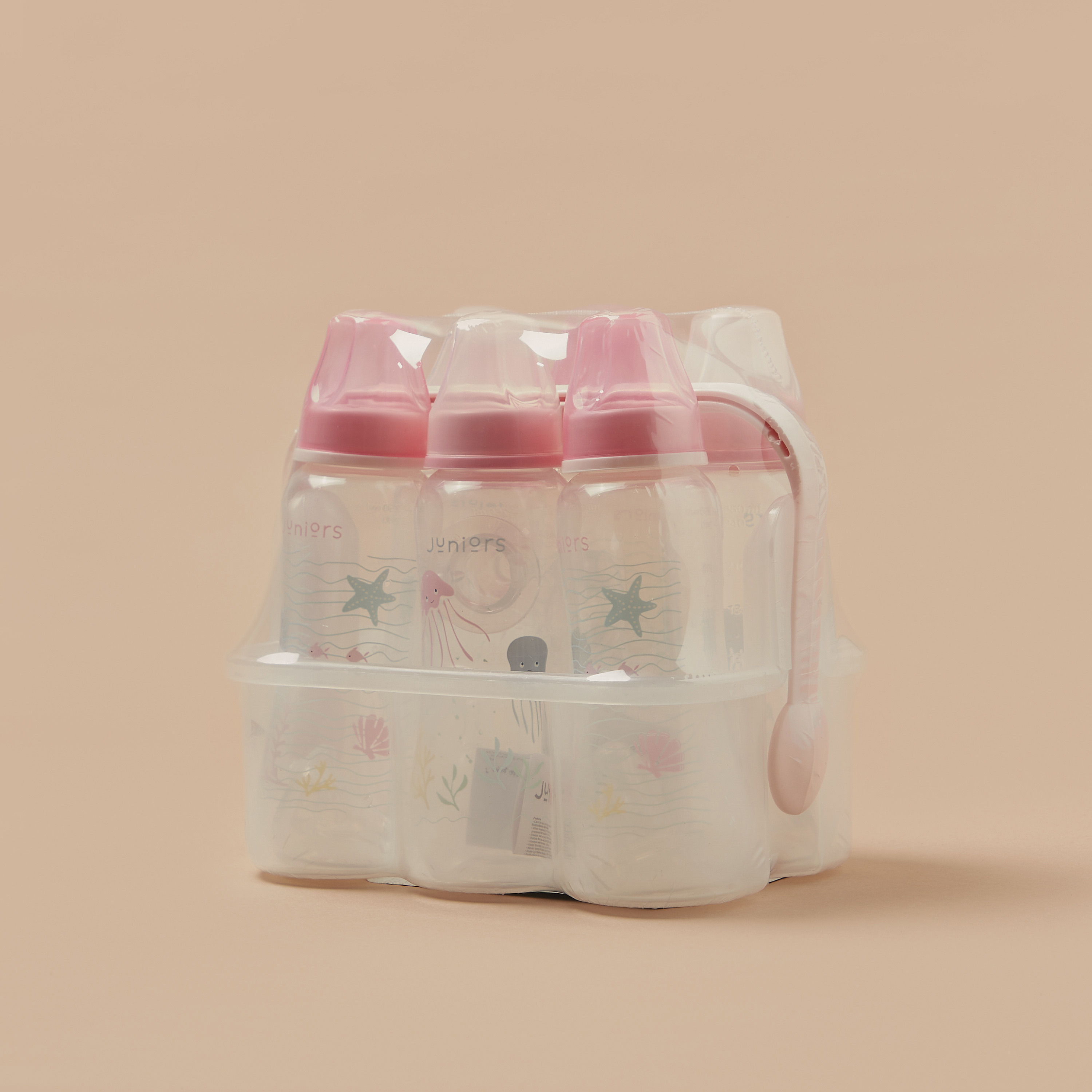 Juniors 6-Piece Printed Feeding Bottle Set with Caddy-baby-feeding-feedingbottles-bottlesandteats-image-2