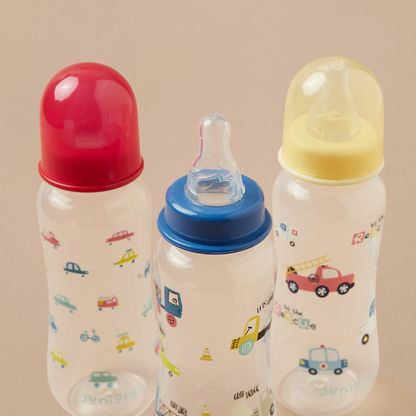 Juniors 3-Piece Printed Feeding Bottle Set - 250 ml-Bottles and Teats-image-1