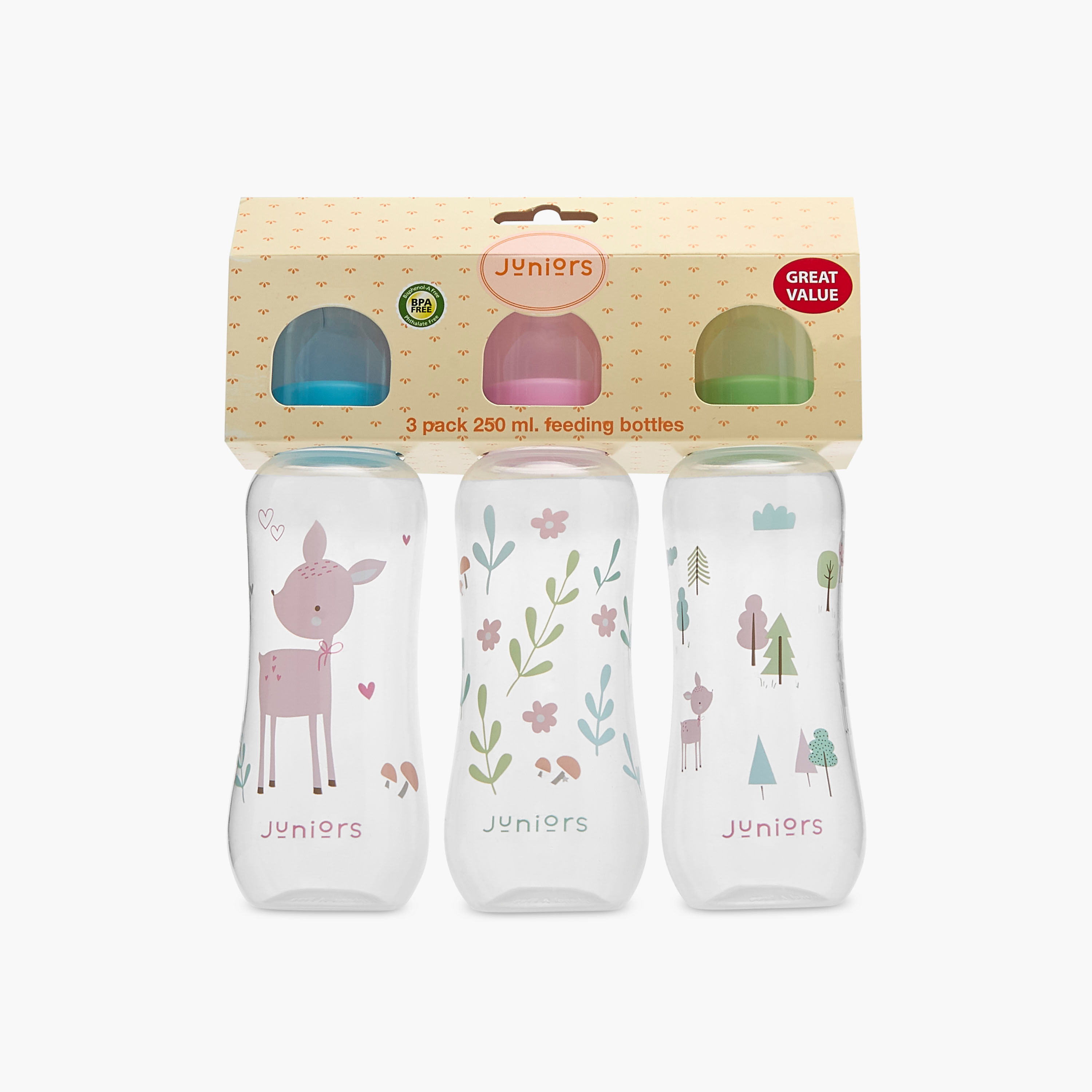 Juniors Printed 3-Piece Feeding Bottle Set - 250 ml-baby-feeding-feedingbottles-bottlesandteats-image-14