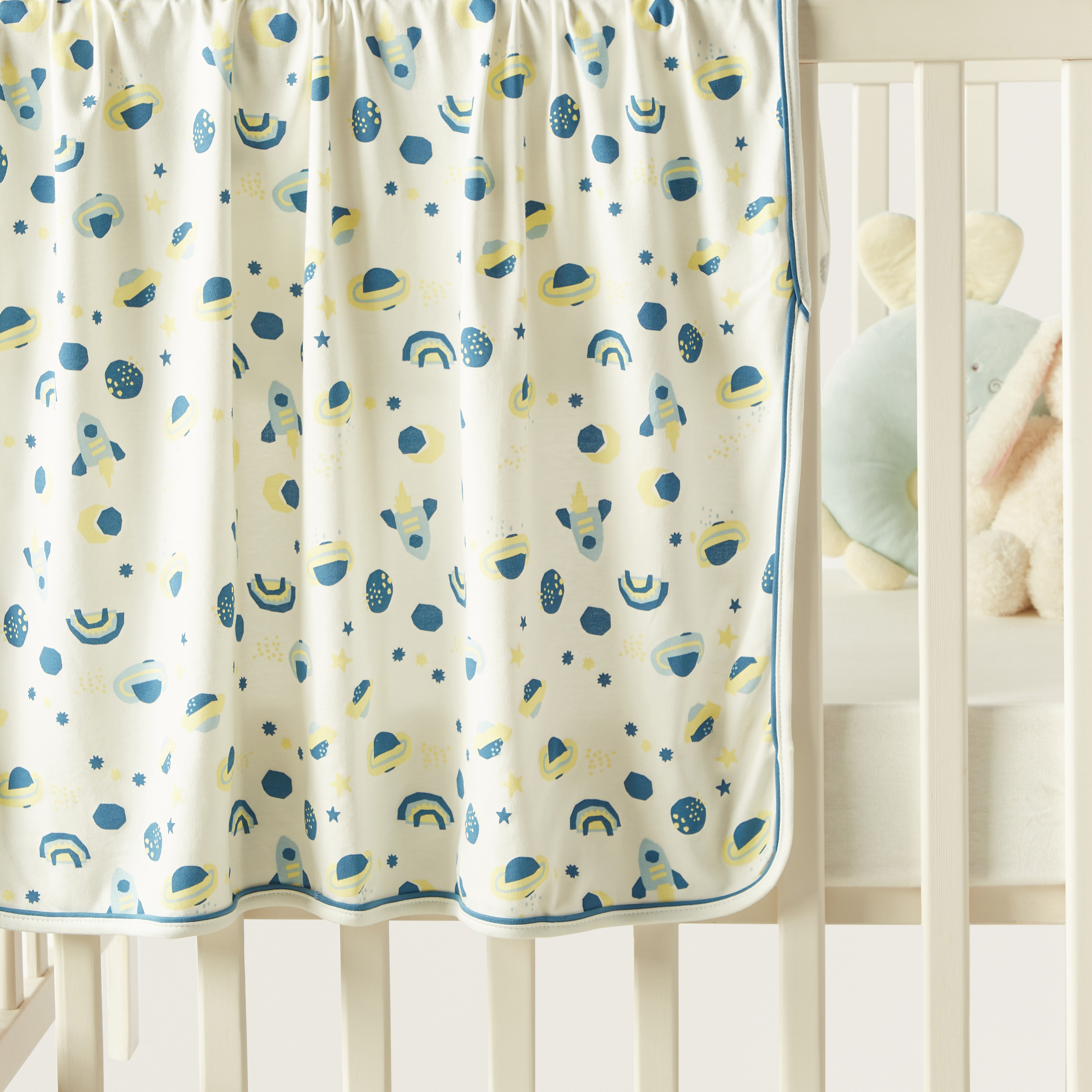 Juniors All-Over Space Print Receiving Blanket - 80x80 cm-baby-nursery-blanketsandswaddles-receivingblankets-image-3