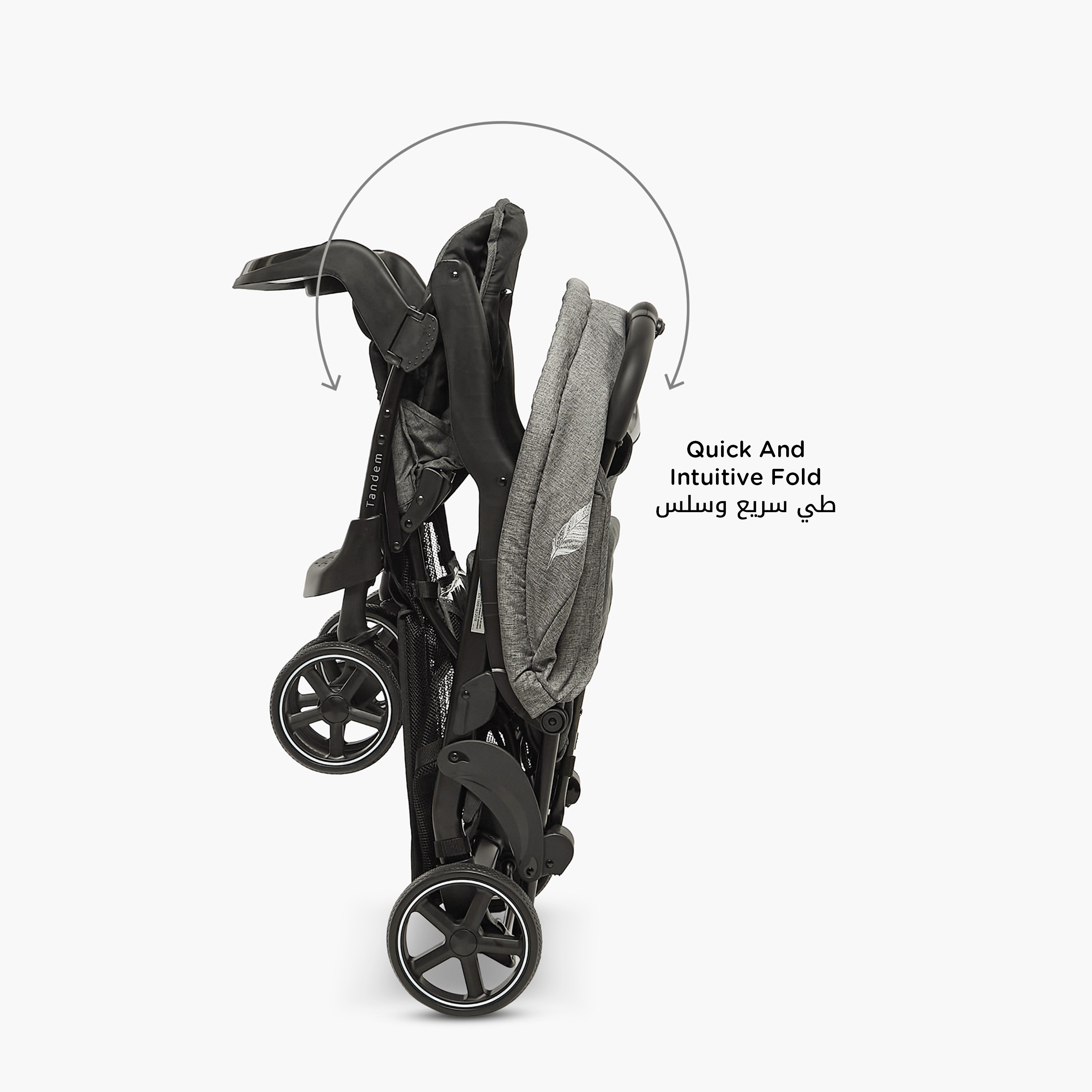 عربة أطفال توين تاندم بنظام طي بزر ضغط وإطار معدني وقفل للعجلات من جونيورز-baby-gear-strollersandprams-strollers-image-6