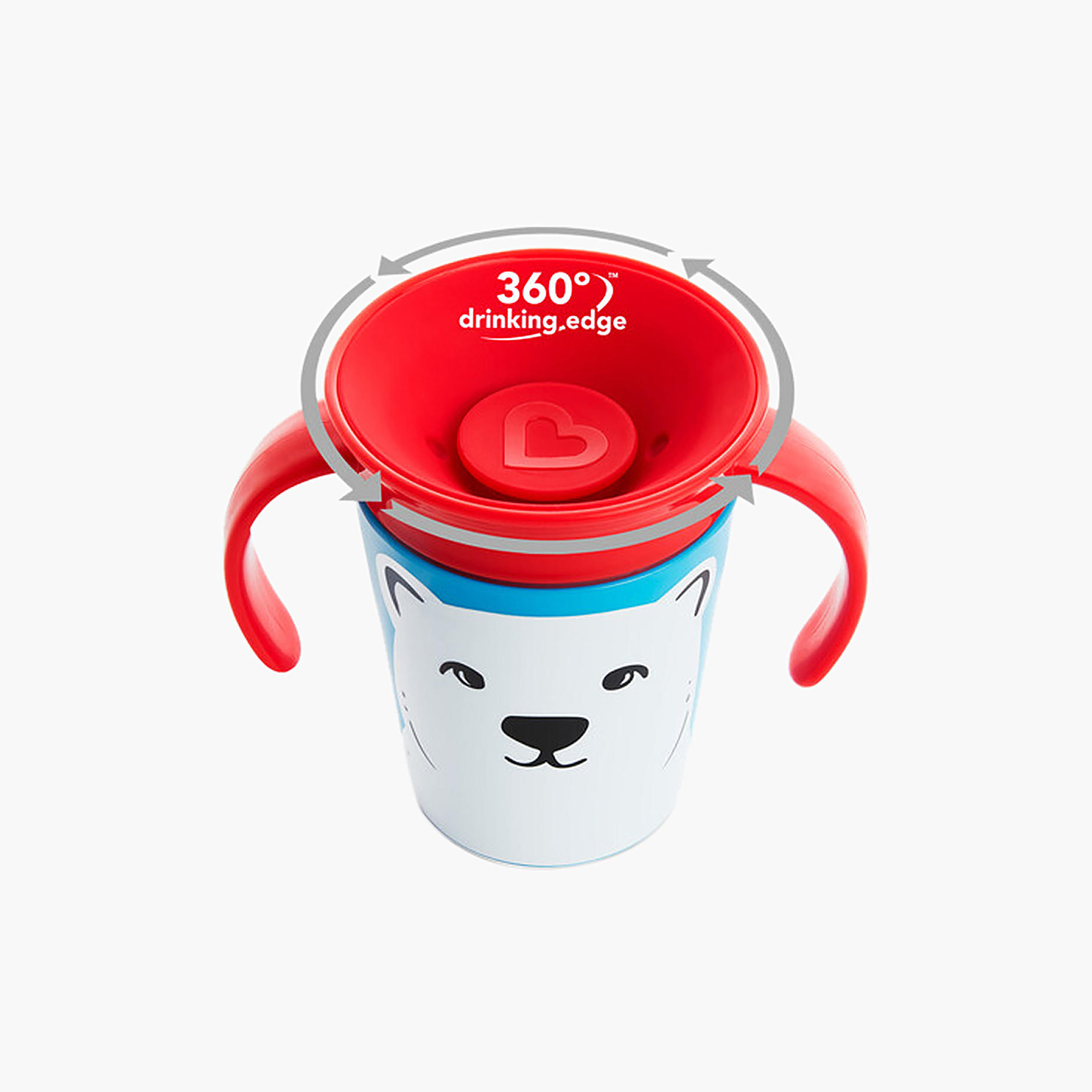 Munchkin Polar Bear Print Miracle Wildlove Trainer Cup - 180 ml-baby-feeding-mealtimeessentials-image-2