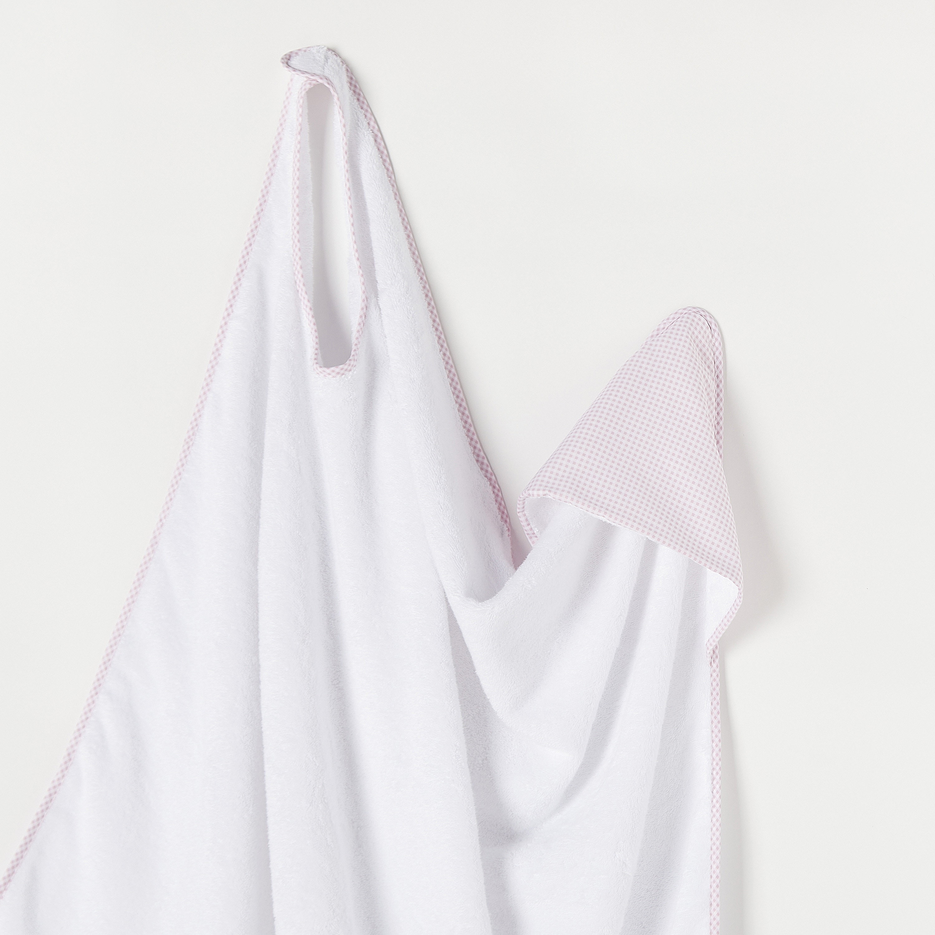 Cambrass Checked Hooded Apron Bath Towel - 100x100 cm-baby-bathandcare-towels-image-2