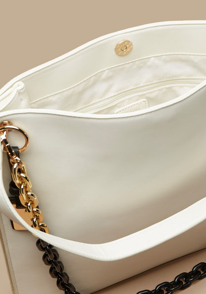 Haadana Solid Shopper Bag with Chain Accented Handle-Women%27s Handbags-image-5