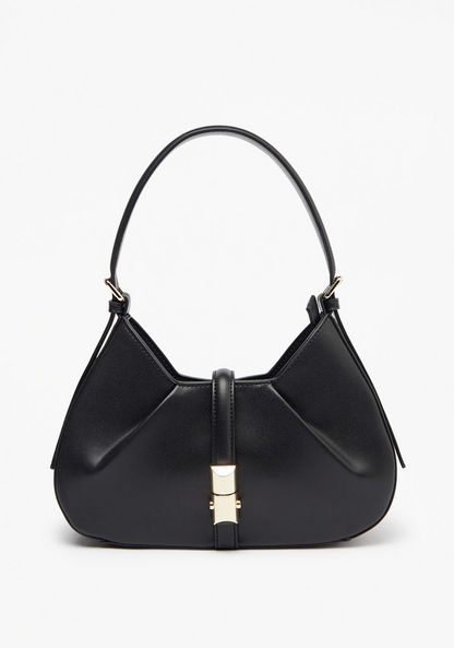 Haadana Pleated Shoulder Bag with Zip Closure-Women%27s Handbags-image-0