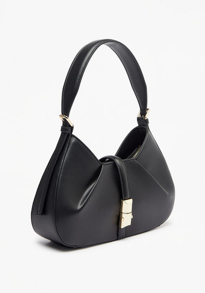 Haadana Pleated Shoulder Bag with Zip Closure-Women%27s Handbags-image-1