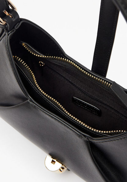 Haadana Pleated Shoulder Bag with Zip Closure-Women%27s Handbags-image-3