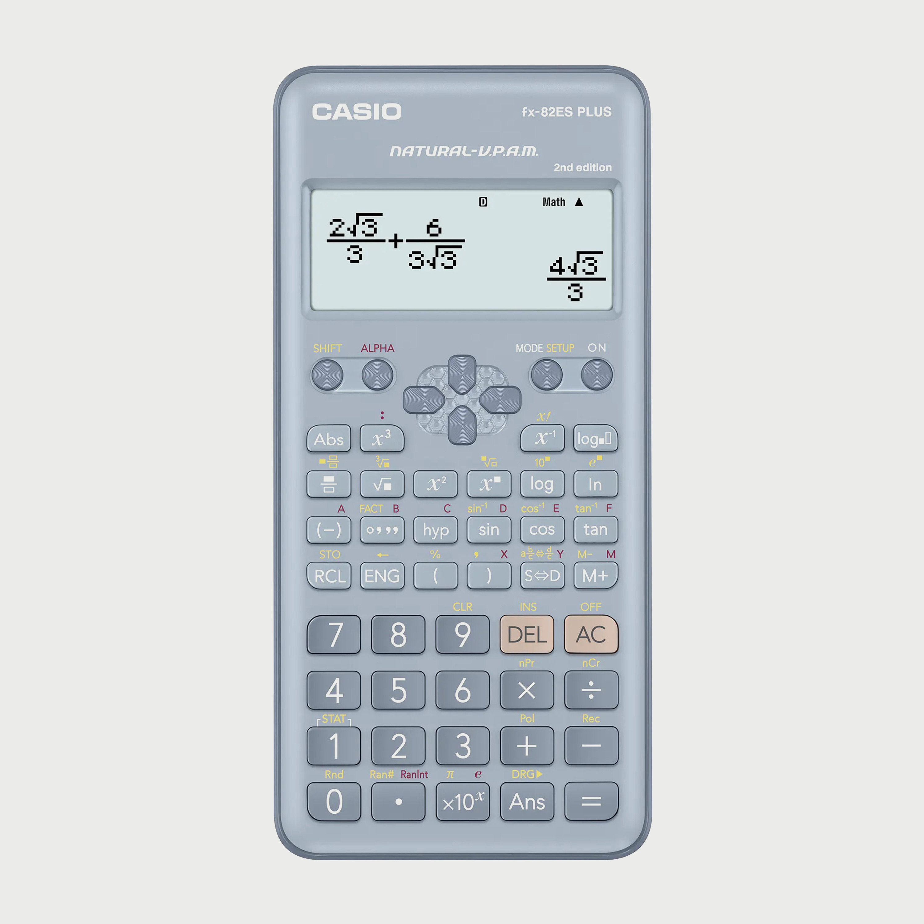 الآلة الحاسبة العلمية Casio Blue الإصدار الثاني غير القابلة للبرمجة Fx-82ES Plus-school-stationery-calculators-image-1