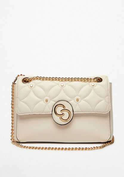 Celeste Quilted Crossbody Bag with Chain Strap and Flap Closure
