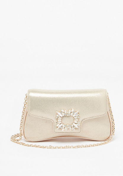 Celeste Embellished Buckle Crossbody Bag with Chain Strap-Women%27s Handbags-image-0