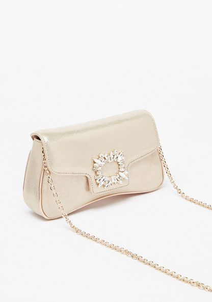 Celeste Embellished Buckle Crossbody Bag with Chain Strap