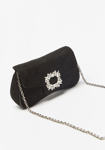 Celeste Embellished Buckle Crossbody Bag with Chain Strap