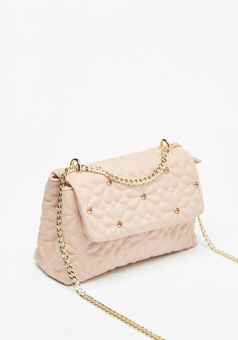Missy Quilted Crossbody Bag with Rhinestone Detail-Women%27s Handbags-image-1