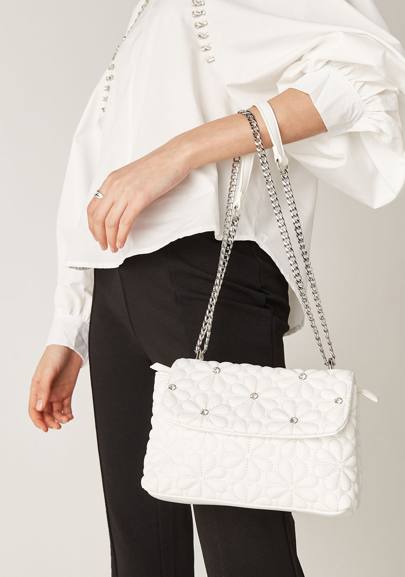 Missy Quilted Crossbody Bag with Rhinestone Detail-Women%27s Handbags-image-1