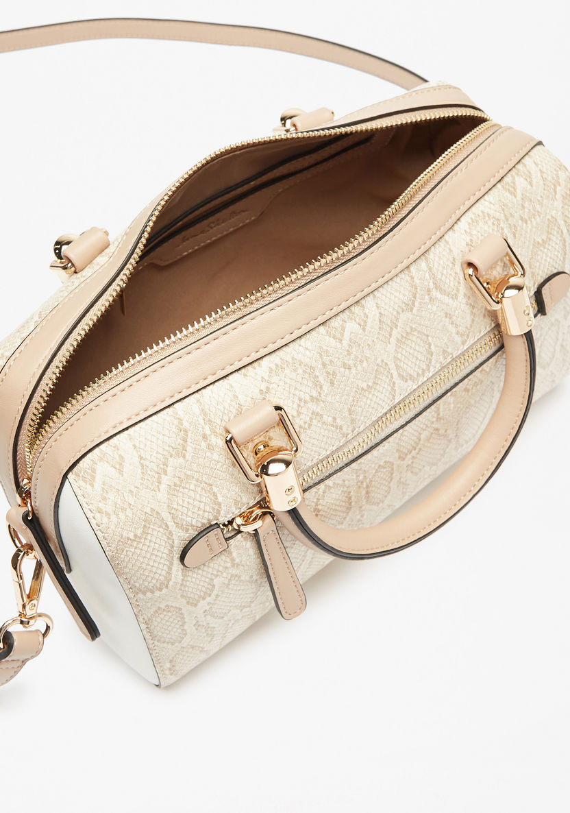 Jane Shilton Animal Print Bowler Bag with Detachable Strap-Women%27s Handbags-image-4