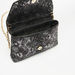 Celeste Textured Clutch with Embellished Buckle and Chain Strap-Wallets & Clutches-thumbnail-3