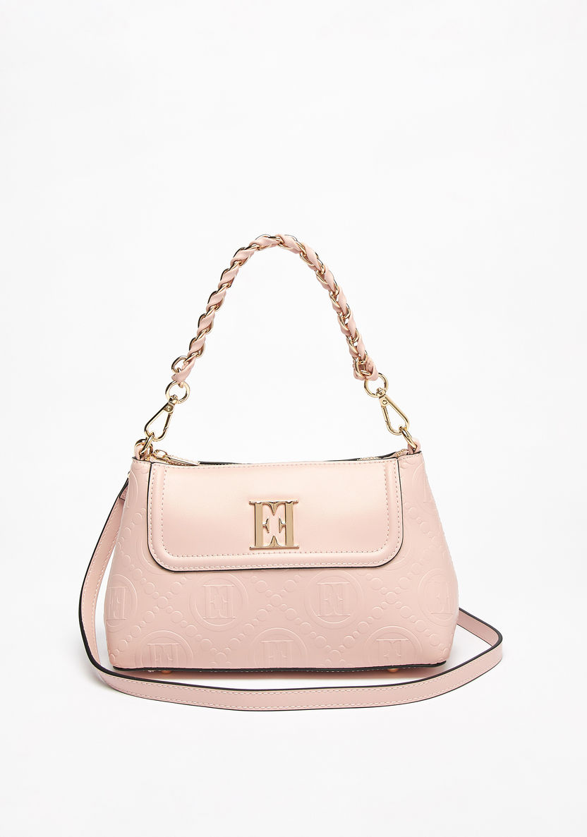 Elle Monogram Embossed Crossbody Bag with Detachable Strap-Women%27s Handbags-image-1