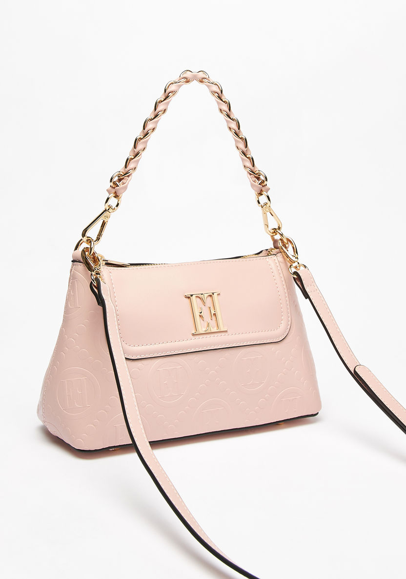 Elle Monogram Embossed Crossbody Bag with Detachable Strap-Women%27s Handbags-image-2