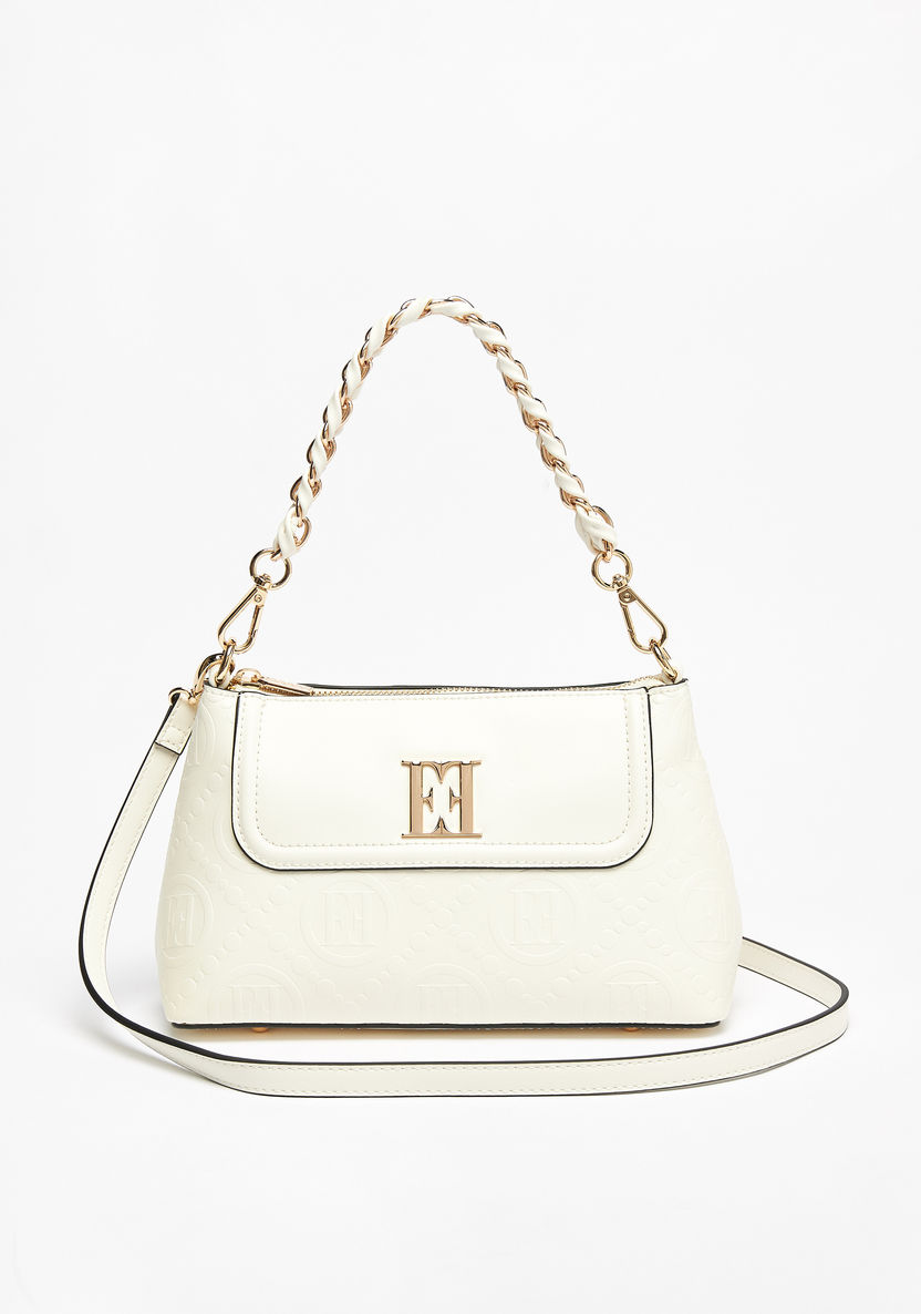 Elle Monogram Embossed Crossbody Bag with Detachable Strap-Women%27s Handbags-image-0
