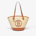 Elle Logo Detail Wicker Tote Bag-Women%27s Handbags-thumbnailMobile-1