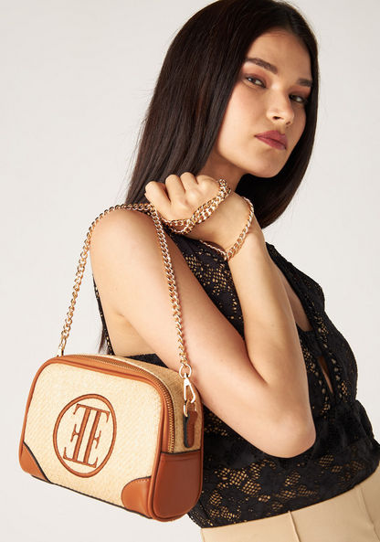 Elle Crossbody Bag with Chain Strap and Zip Closure-Women%27s Handbags-image-0