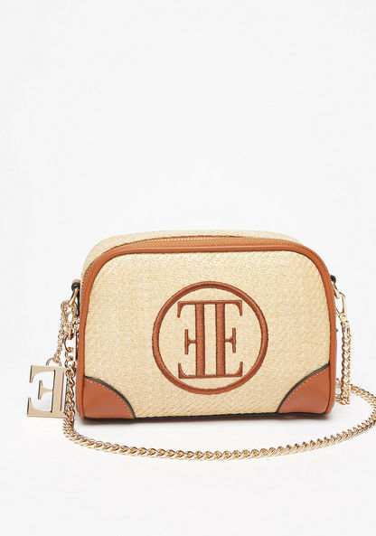 Elle Crossbody Bag with Chain Strap and Zip Closure-Women%27s Handbags-image-1