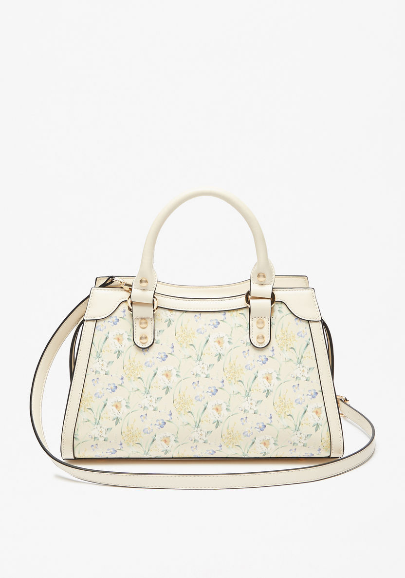 Celeste Floral Print Tote Bag with Detachable Strap-Women%27s Handbags-image-1