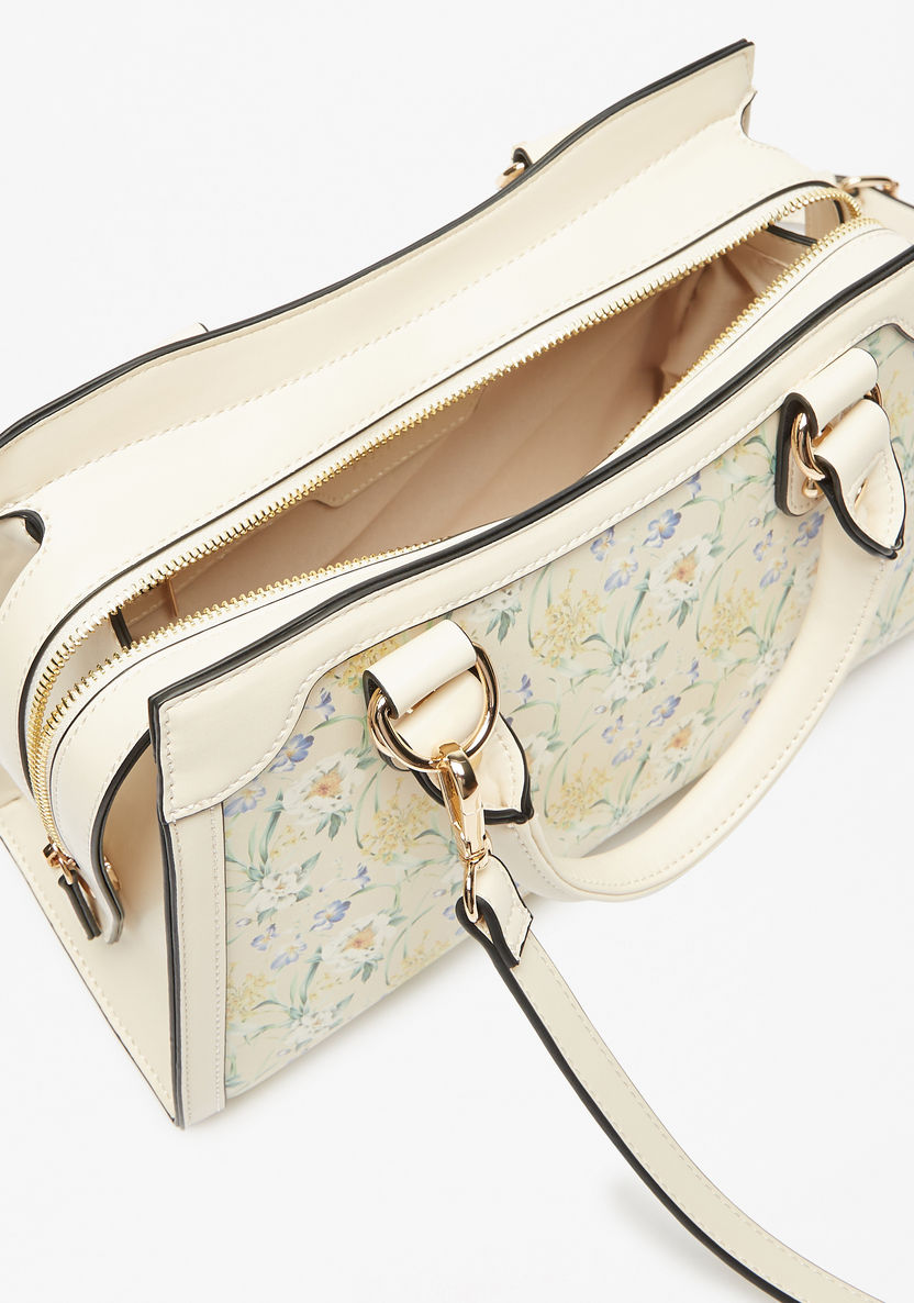 Celeste Floral Print Tote Bag with Detachable Strap-Women%27s Handbags-image-5