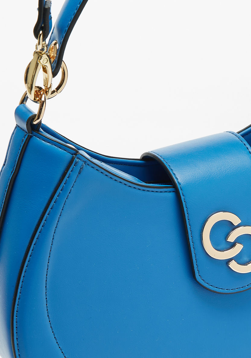 Celeste Solid Shoulder Bag with Detachable Strap and Zip Closure-Women%27s Handbags-image-3