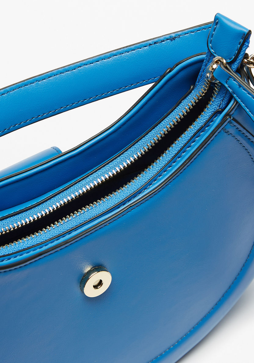 Celeste Solid Shoulder Bag with Detachable Strap and Zip Closure-Women%27s Handbags-image-5