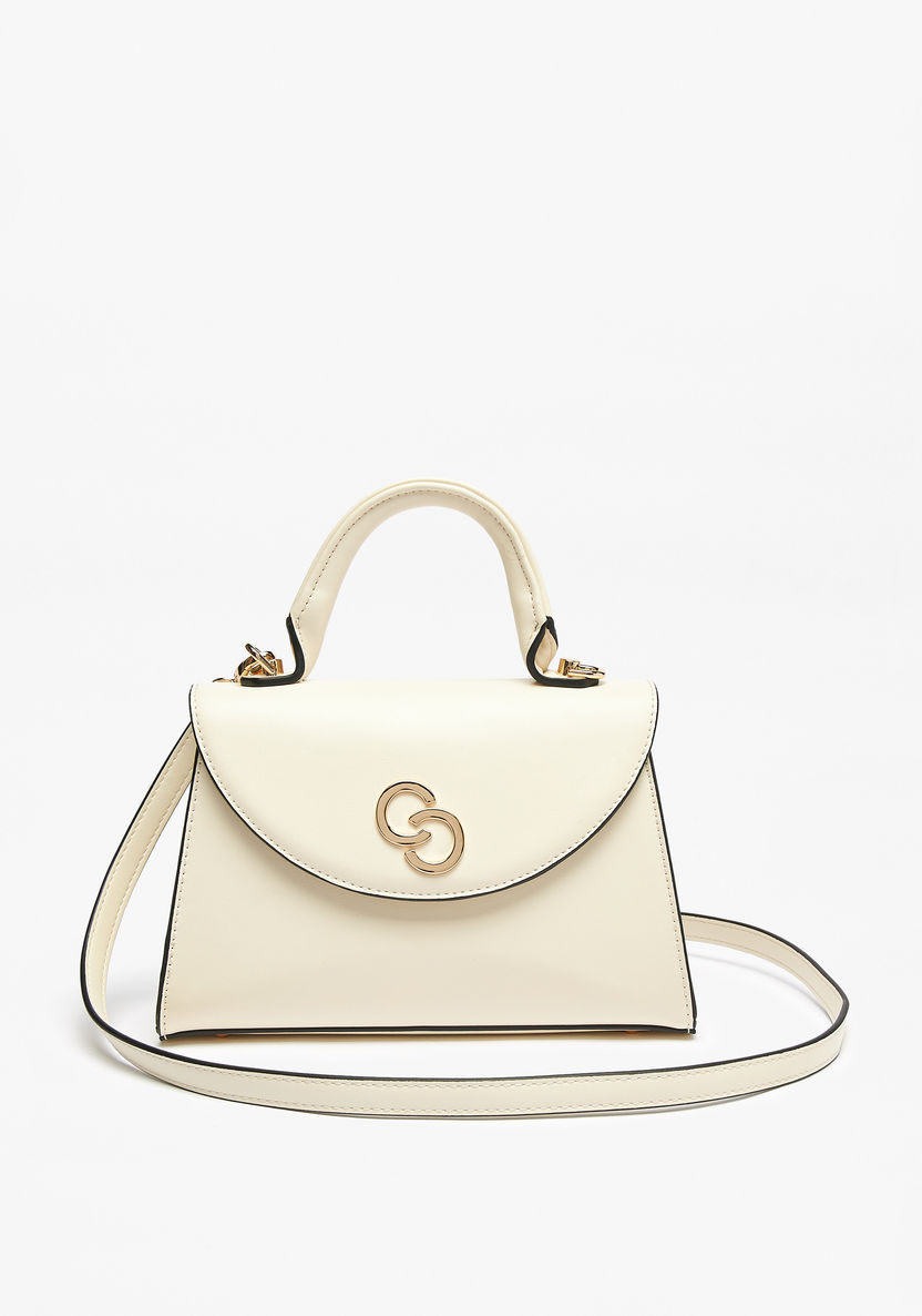 Celeste Metallic Accent Satchel Bag with Detachable Strap and Handle-Women%27s Handbags-image-1