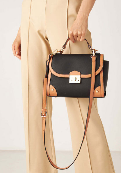 Celeste Colourblock Satchel Bag with Detachable Strap-Women%27s Handbags-image-0