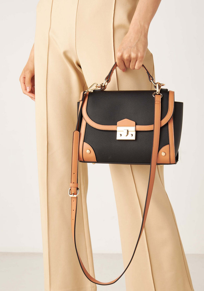 Celeste Colourblock Satchel Bag with Detachable Strap-Women%27s Handbags-image-0