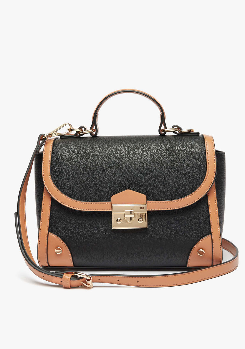 Celeste Colourblock Satchel Bag with Detachable Strap-Women%27s Handbags-image-1
