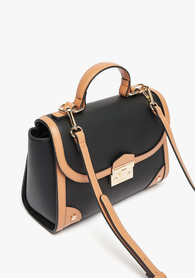 Celeste Colourblock Satchel Bag with Detachable Strap-Women%27s Handbags-image-2