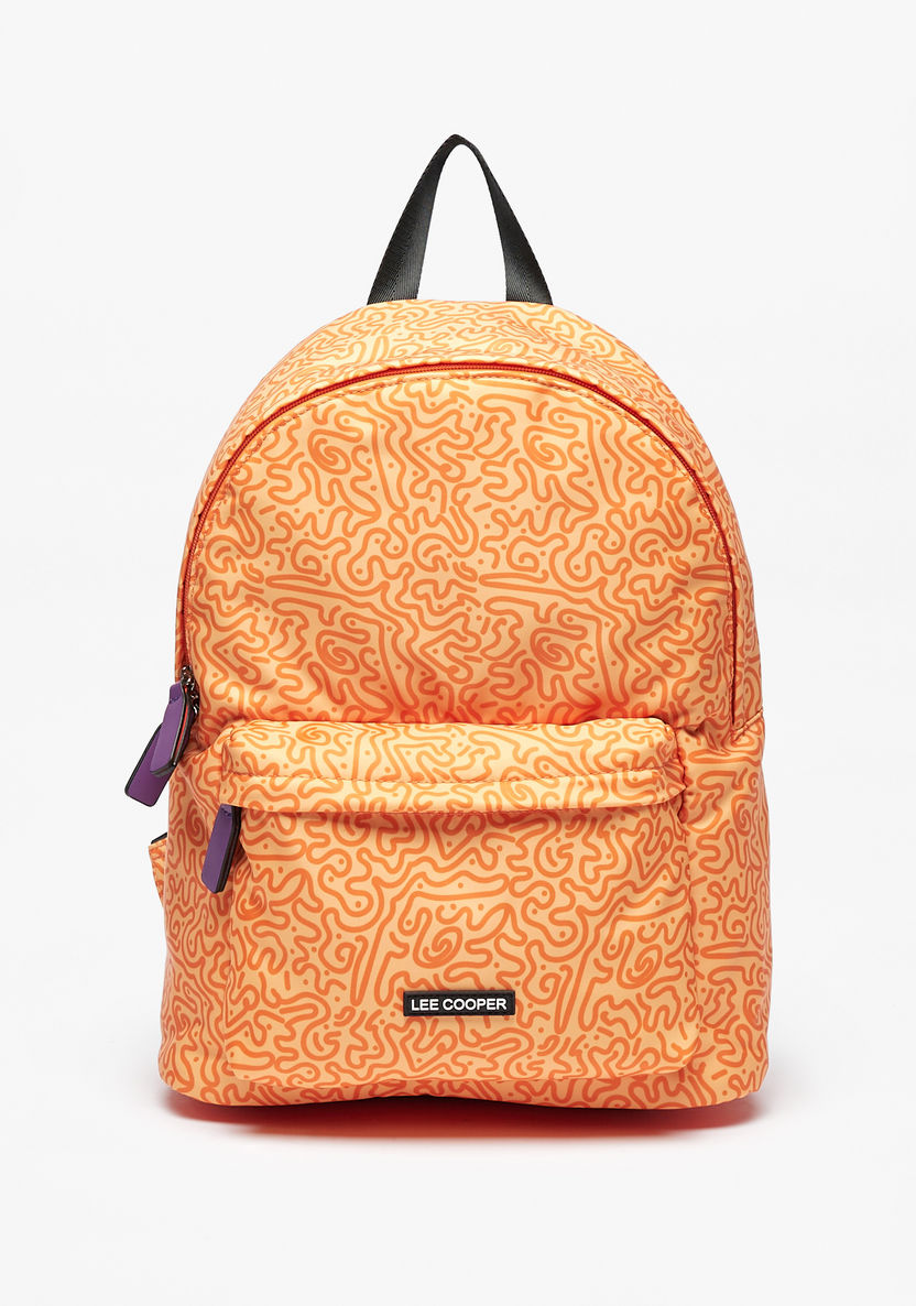 Lee Cooper All-Over Abstract Print Backpack with Adjustable Shoulder Straps-Women%27s Backpacks-image-0