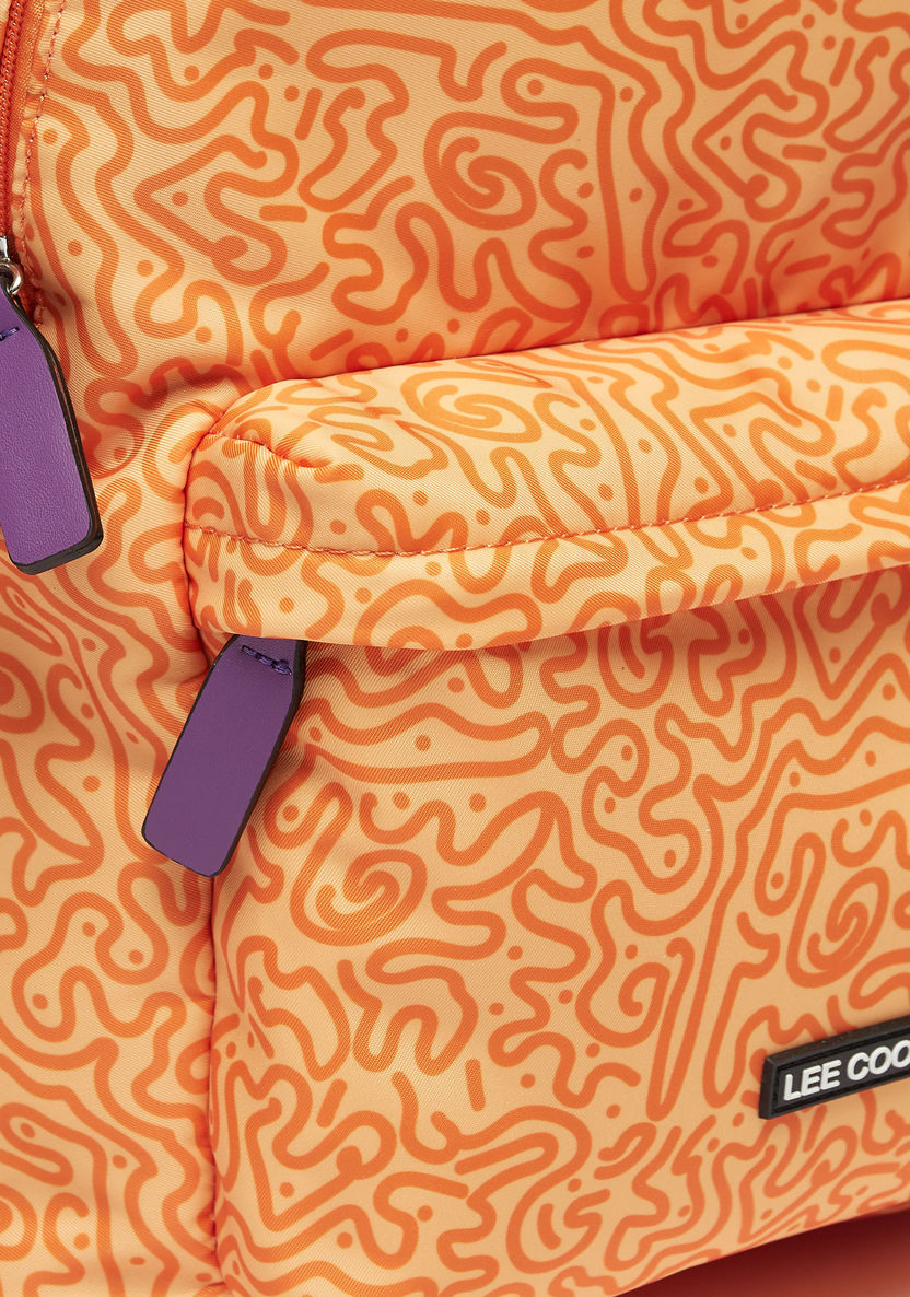 Lee Cooper All-Over Abstract Print Backpack with Adjustable Shoulder Straps-Women%27s Backpacks-image-2