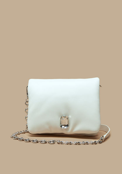 Missy Solid Crossbody Bag with Detachable Chain Strap-Women%27s Handbags-image-0