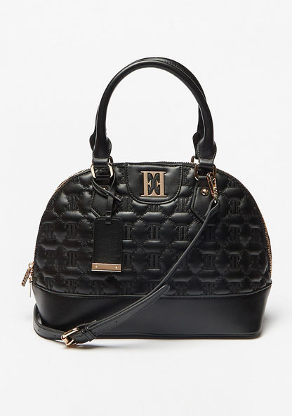 Elle Quilted Tote Bag with Detachable Strap and Handles-Women%27s Handbags-image-0