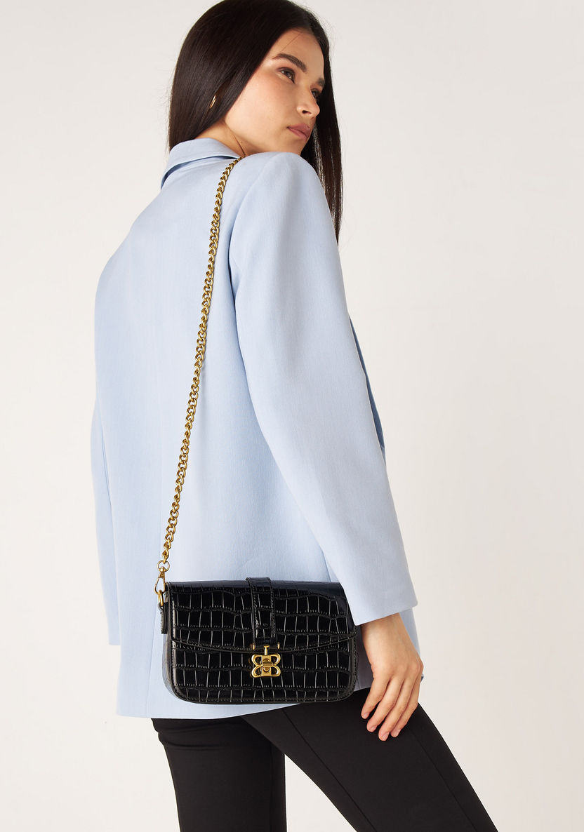 Celeste Textured Crossbody Bag with Chain Strap-Women%27s Handbags-image-0