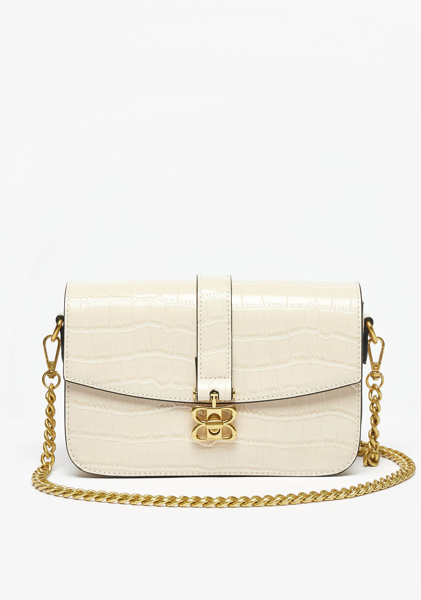 Celeste Textured Crossbody Bag with Chain Strap-Women%27s Handbags-image-1