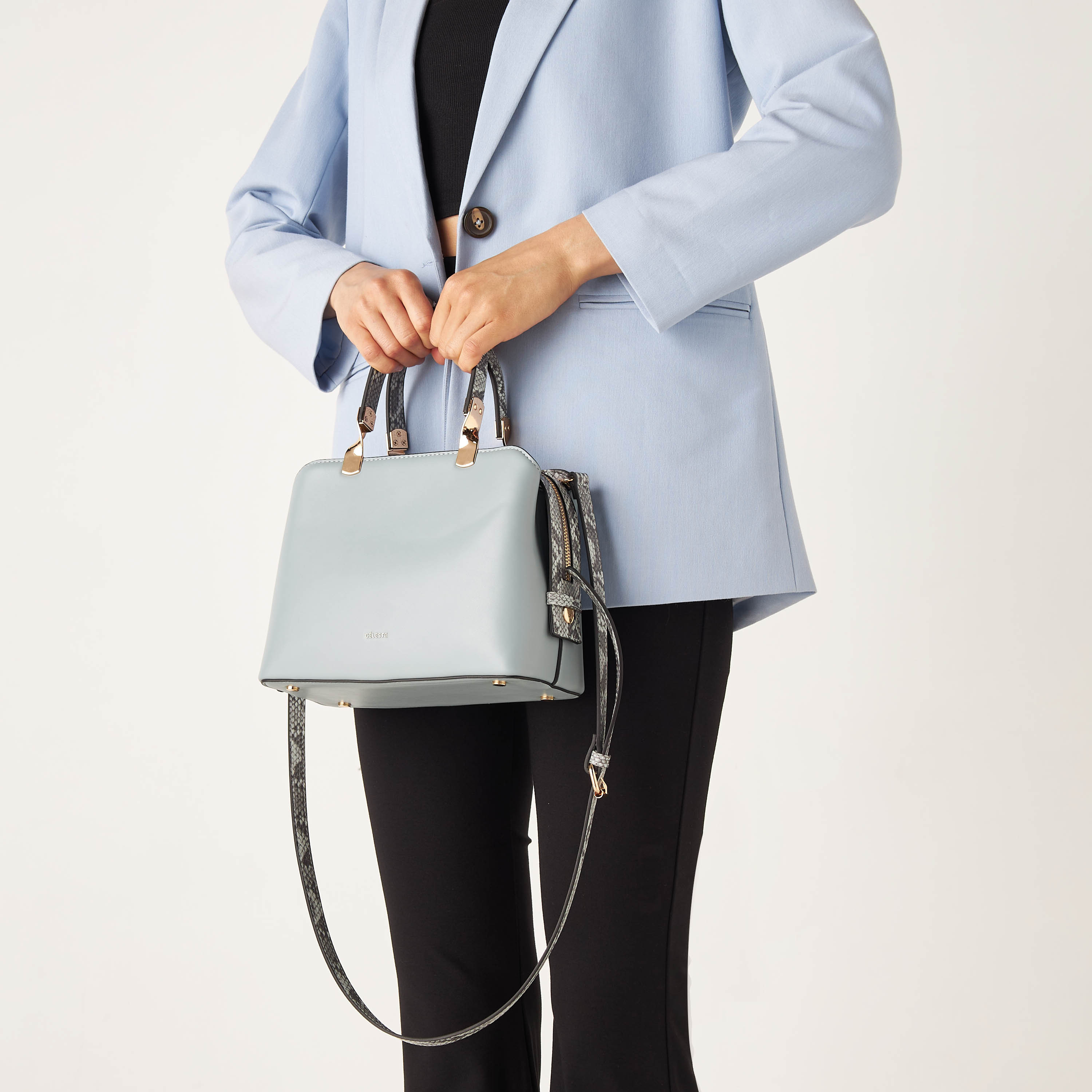 شنطة توتي بطبعات ومقبض مزدوج وسحّاب إغلاق من سيليست-women-bagsandwallets-handbags-image-1