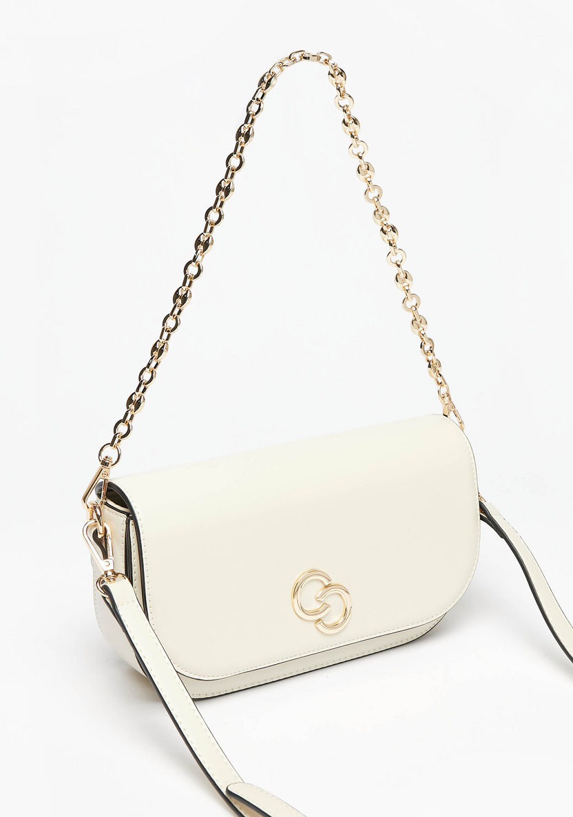 Celeste Solid Crossbody Bag with Chain Strap and Button Closure-Women%27s Handbags-image-2