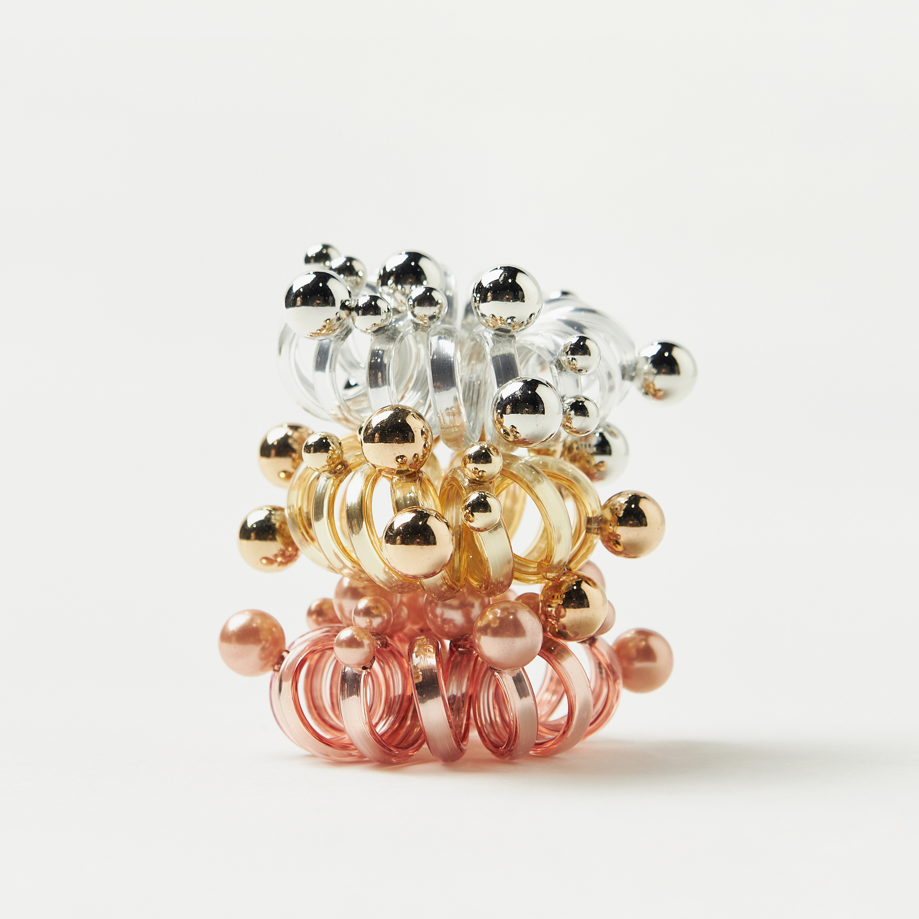 Charmz Embellished Spiral Hair Tie - Set of 3-baby-girls-accessories-hairaccessories-image-1