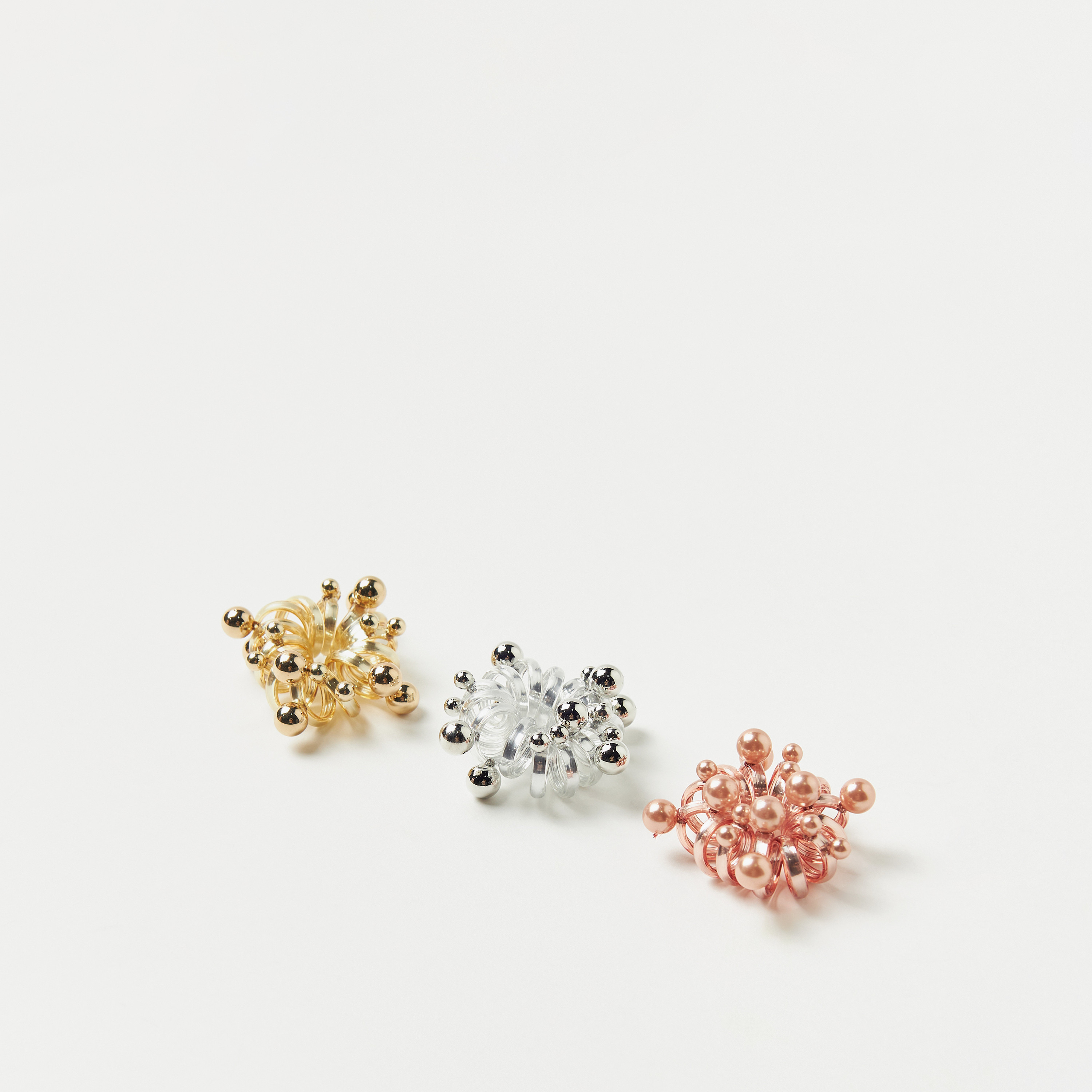 Charmz Embellished Spiral Hair Tie - Set of 3-baby-girls-accessories-hairaccessories-image-2