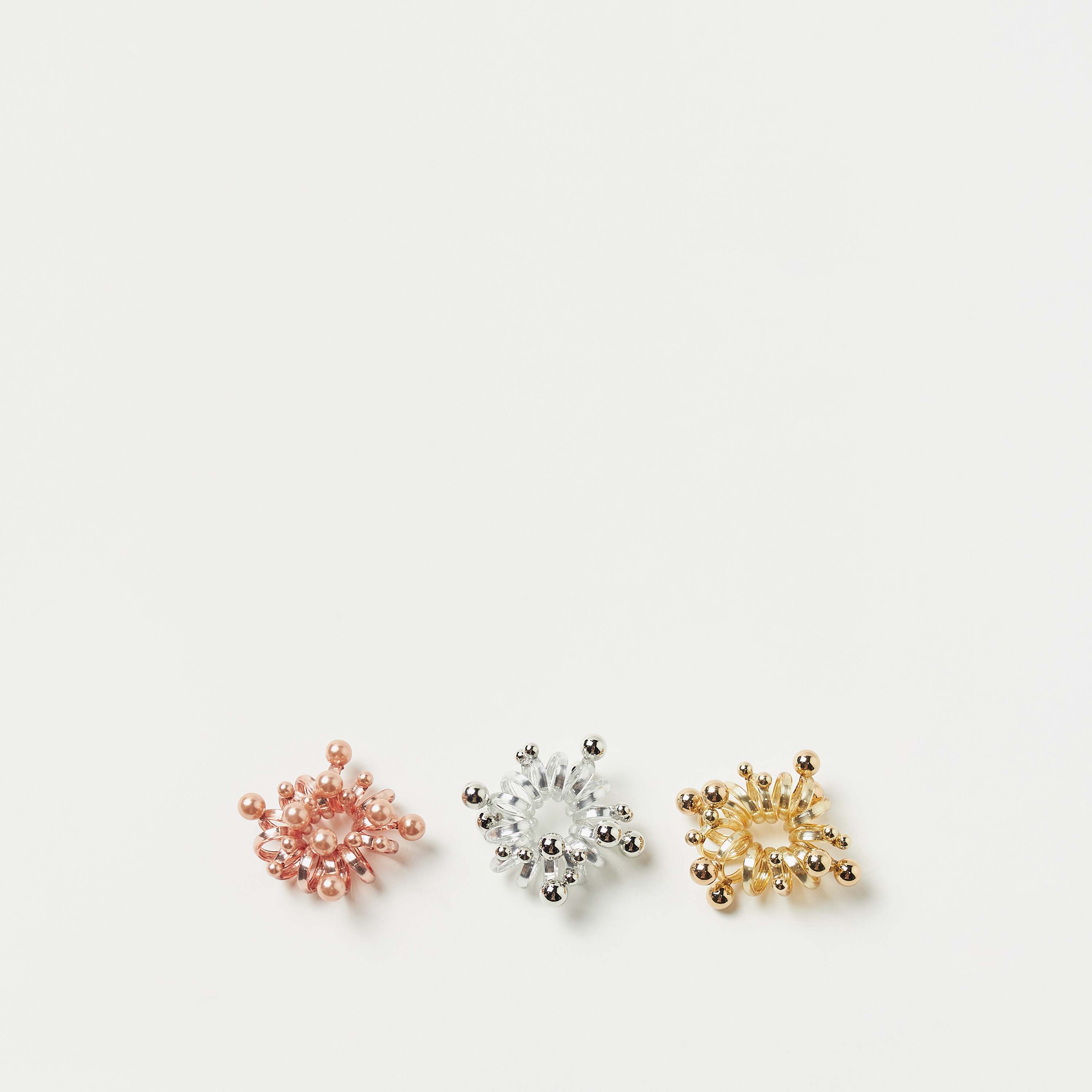 Charmz Embellished Spiral Hair Tie - Set of 3-baby-girls-accessories-hairaccessories-image-3