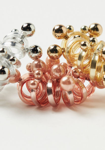Charmz Embellished Spiral Hair Tie - Set of 3-Hair Accessories-image-3