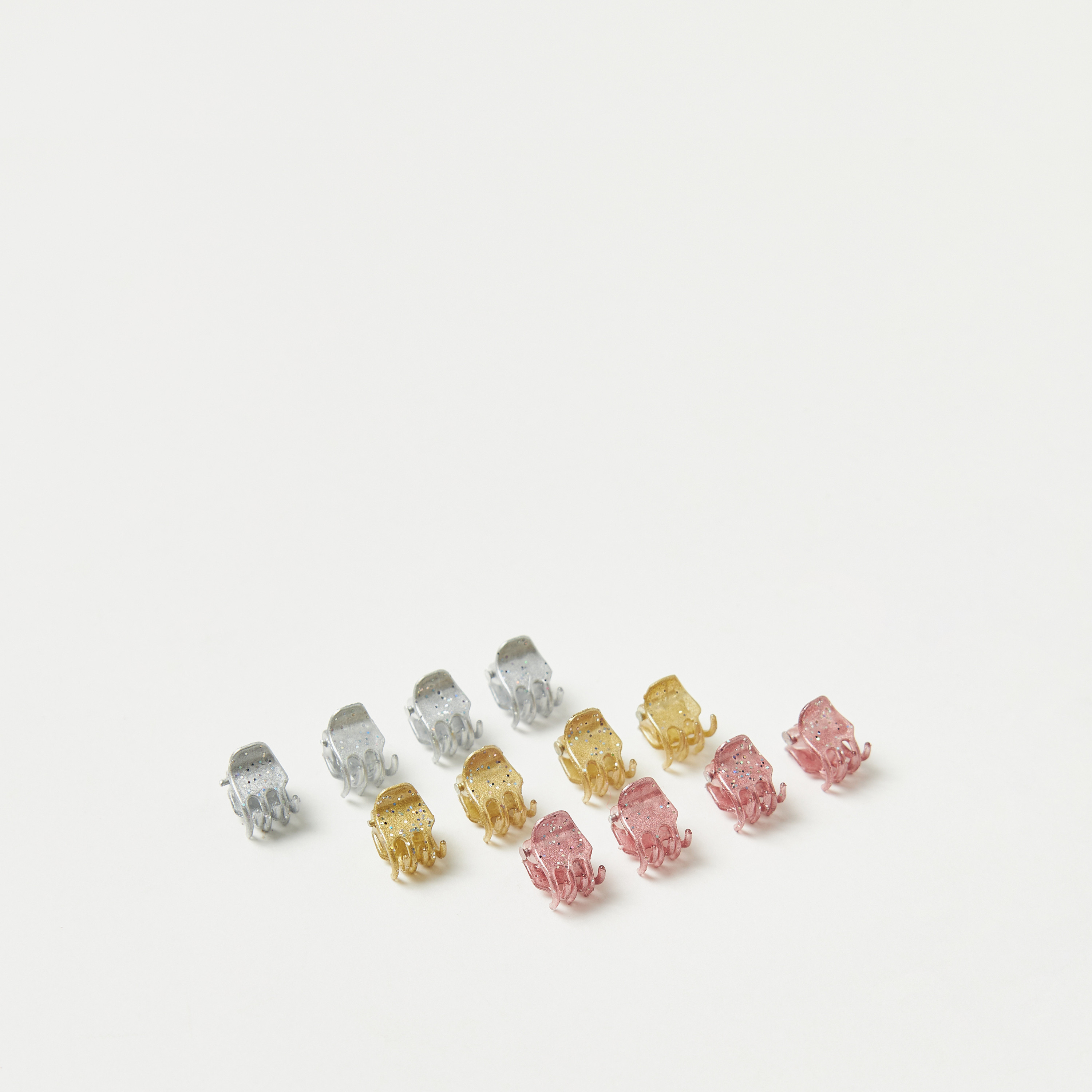 Charmz Glittery Hair Clamp - Set of 12-baby-girls-accessories-hairaccessories-image-1