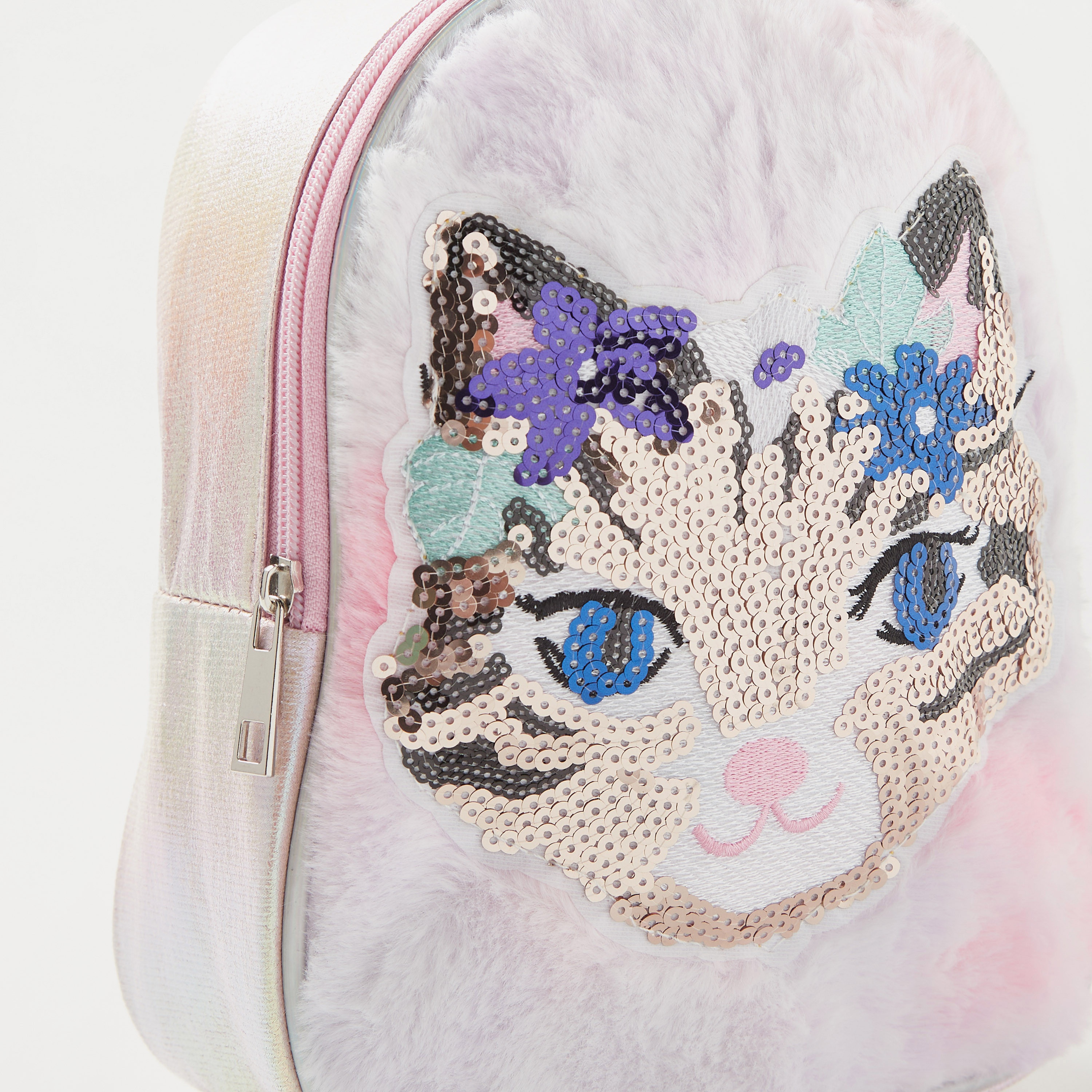 Charmz Cat Sequinned Backpack with Adjustable Shoulder Straps-girls-accessories-bags-image-3