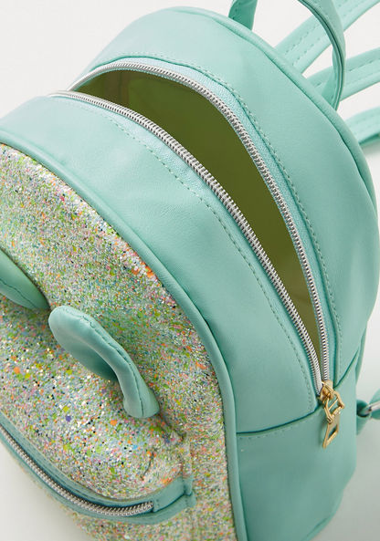 Charmz Glitter Textured Backpack with Ear Applique and Shoulder Straps-Bags and Backpacks-image-4